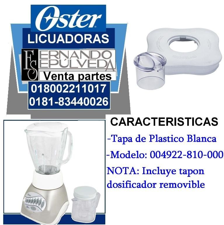 TAPA PLASTICA BLANCA DE  DE LICUADORA OSTER CUBE