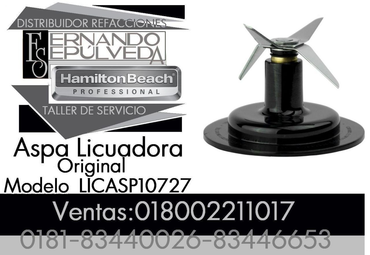 ASPA ORIGINAL DE LICUADORA PARA LA MARCA HAMILTON BEACH MODELO LICASP10727